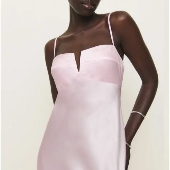 NWD Reformation Brie Silk Maxi Dress GownSize 14 Cherry Blossom #4A462 - Picture 4 of 15